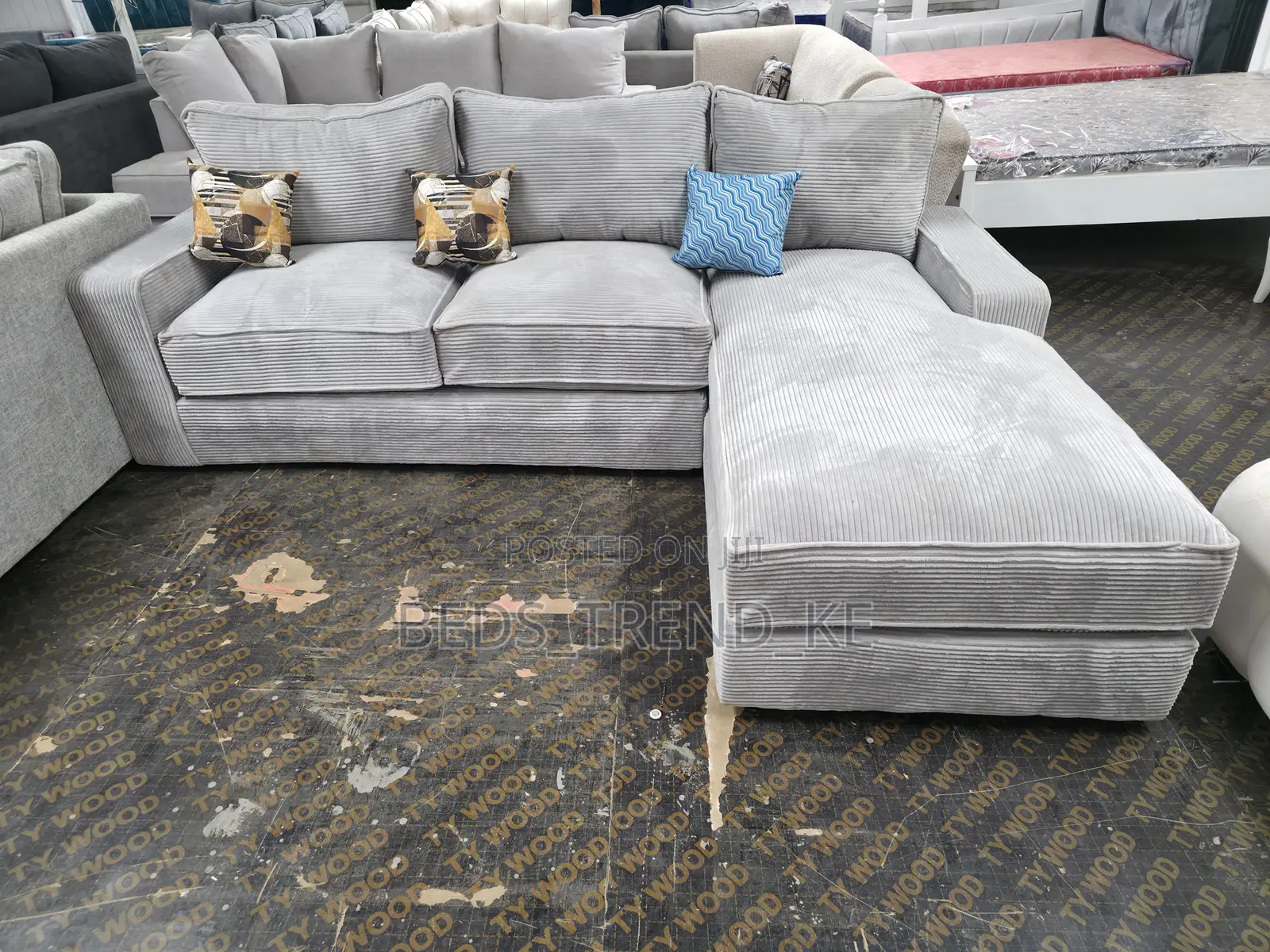Gray Elegant L Sofa 6 Seater