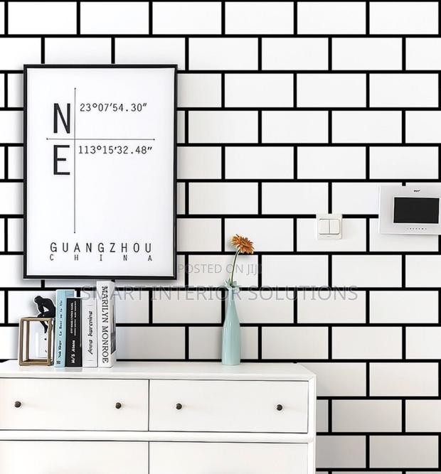 White Brick Adhesive Wallpaper