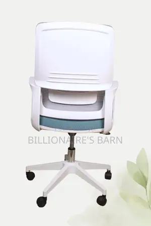 Modern White Mesh Chair With Adjustable Seat Height