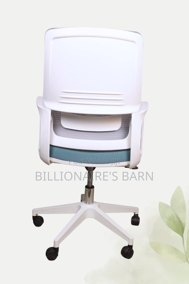 Modern White Mesh Chair With Adjustable Seat Height - main view