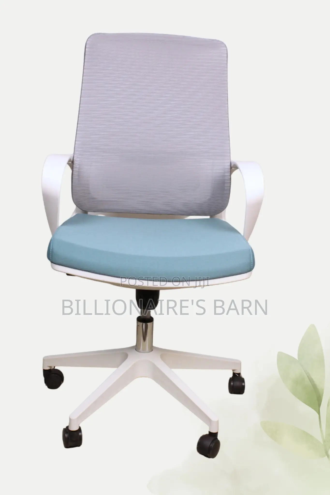Modern White Mesh Chair With Adjustable Seat Height