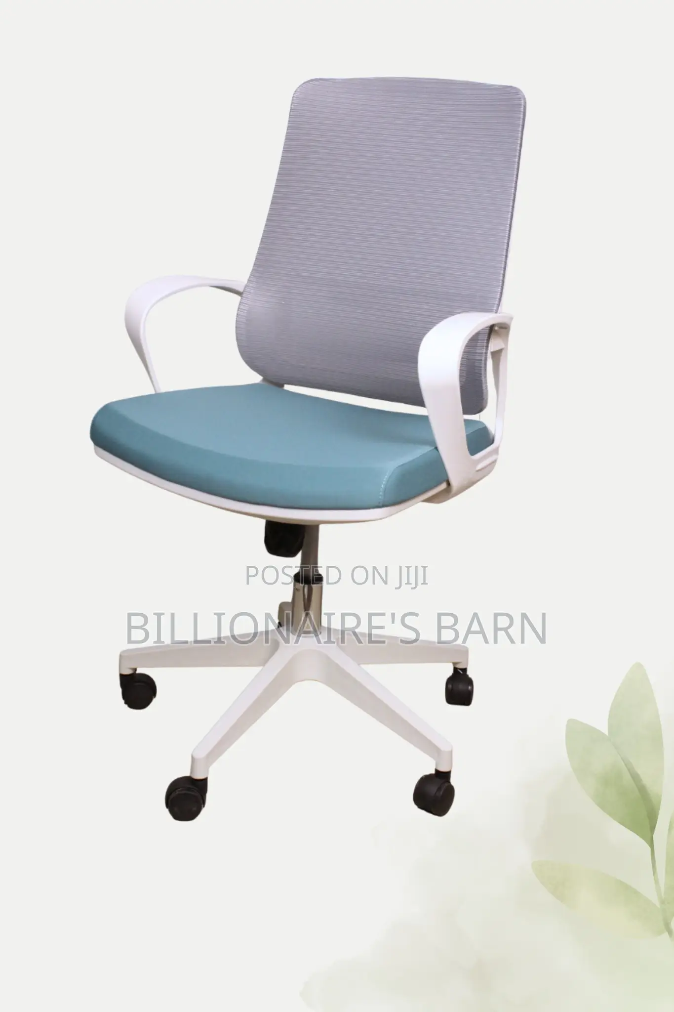 Modern White Mesh Chair With Adjustable Seat Height