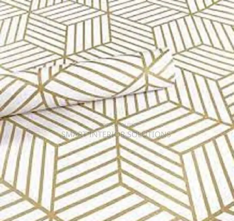 Gold Stripes Adhesive Wallpaper
