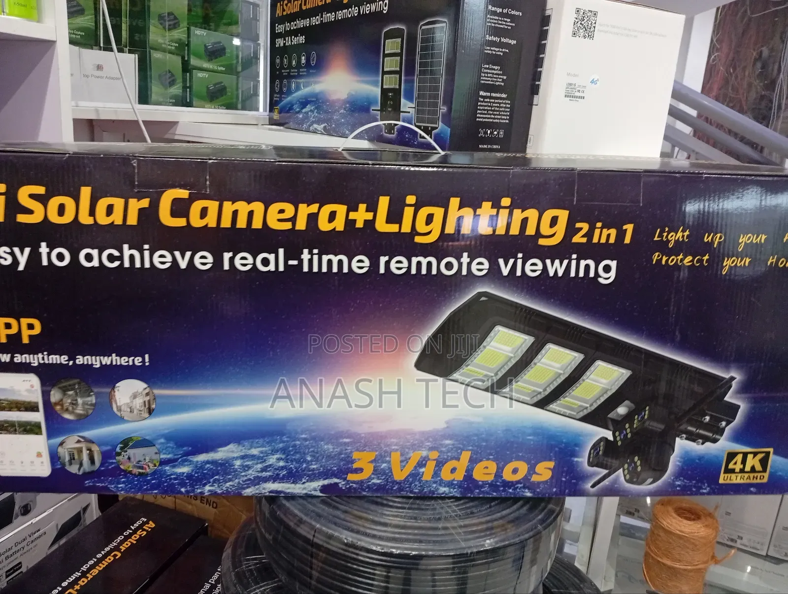 Solar Simcard Camera With Solar Floodlight 450watts