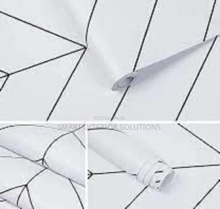 White Stripes Adhesive Wallpaper