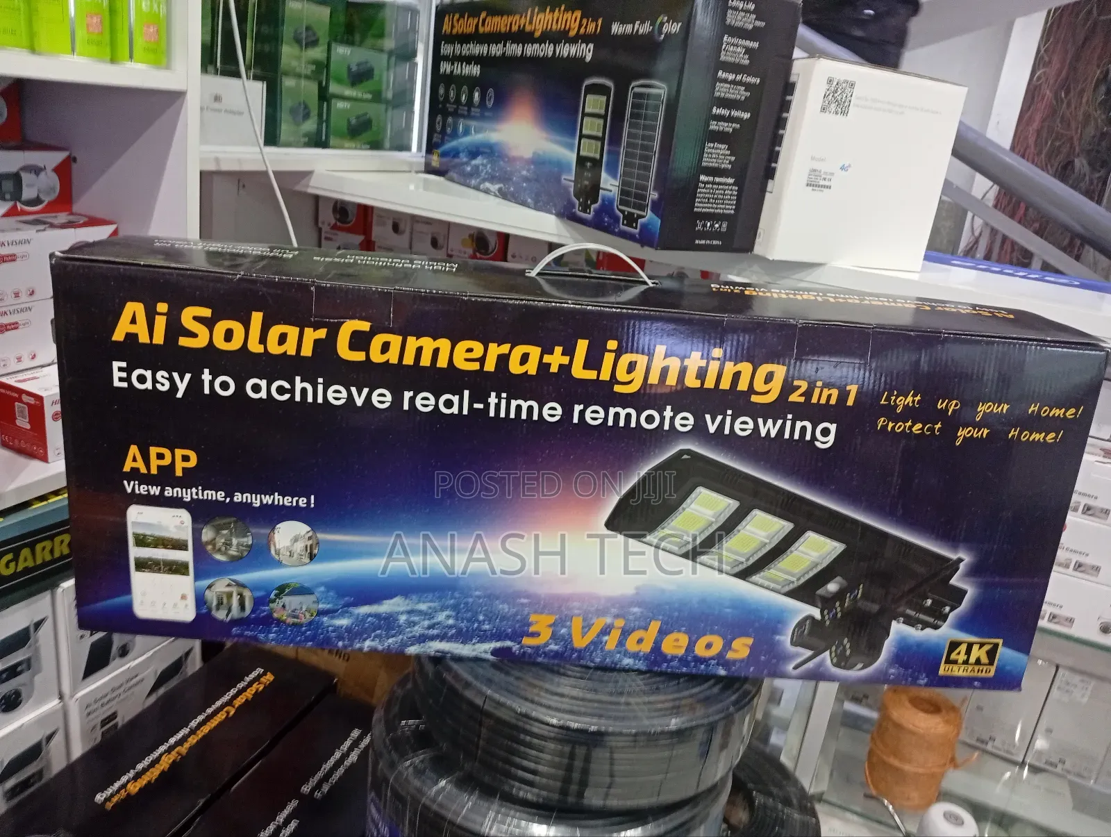 V380 4g Ai Solar Camera With 450w Street Light – 2-in-1