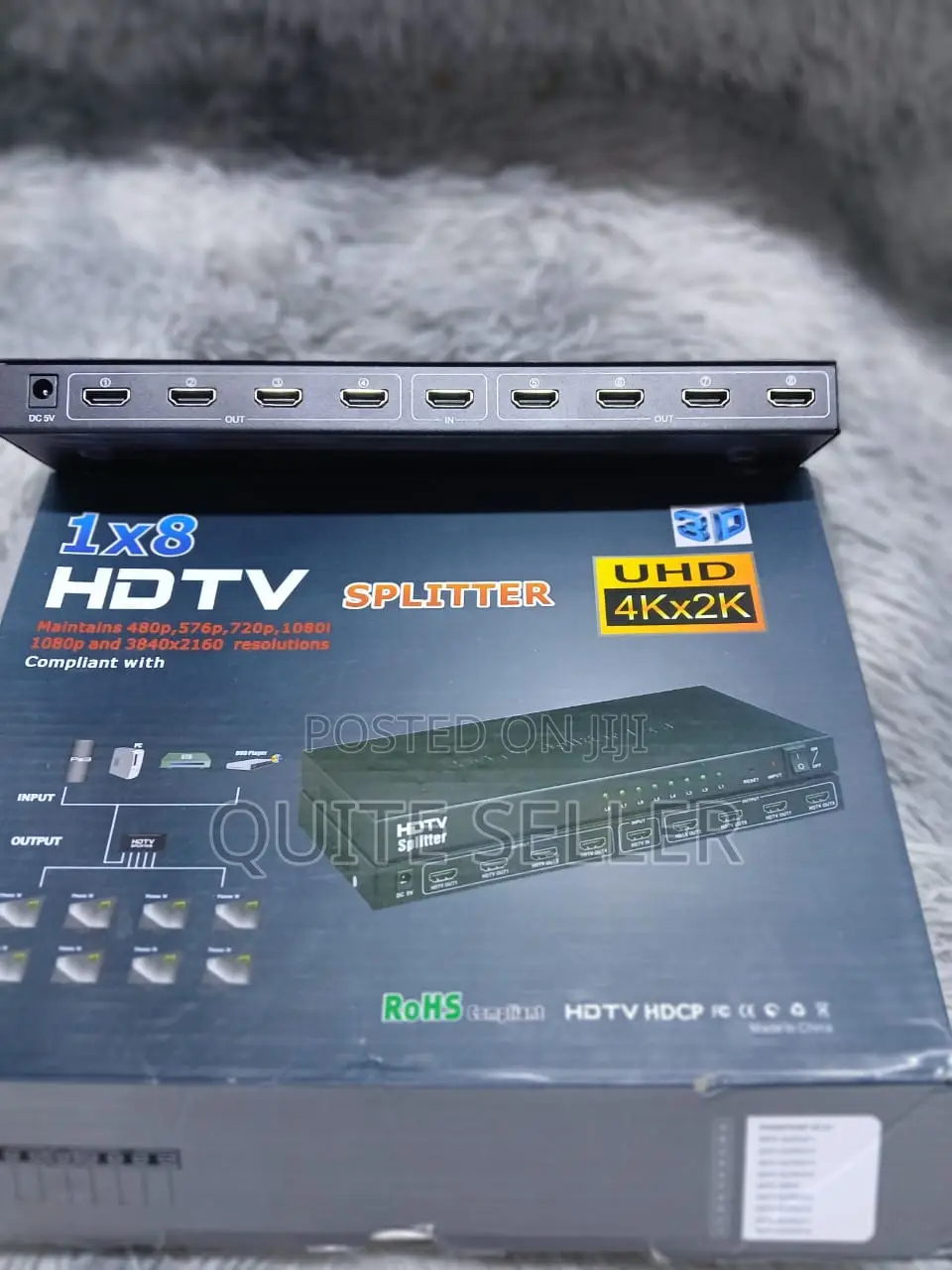  1×8 Hdmi Splitter Black Aluminum Alloy
