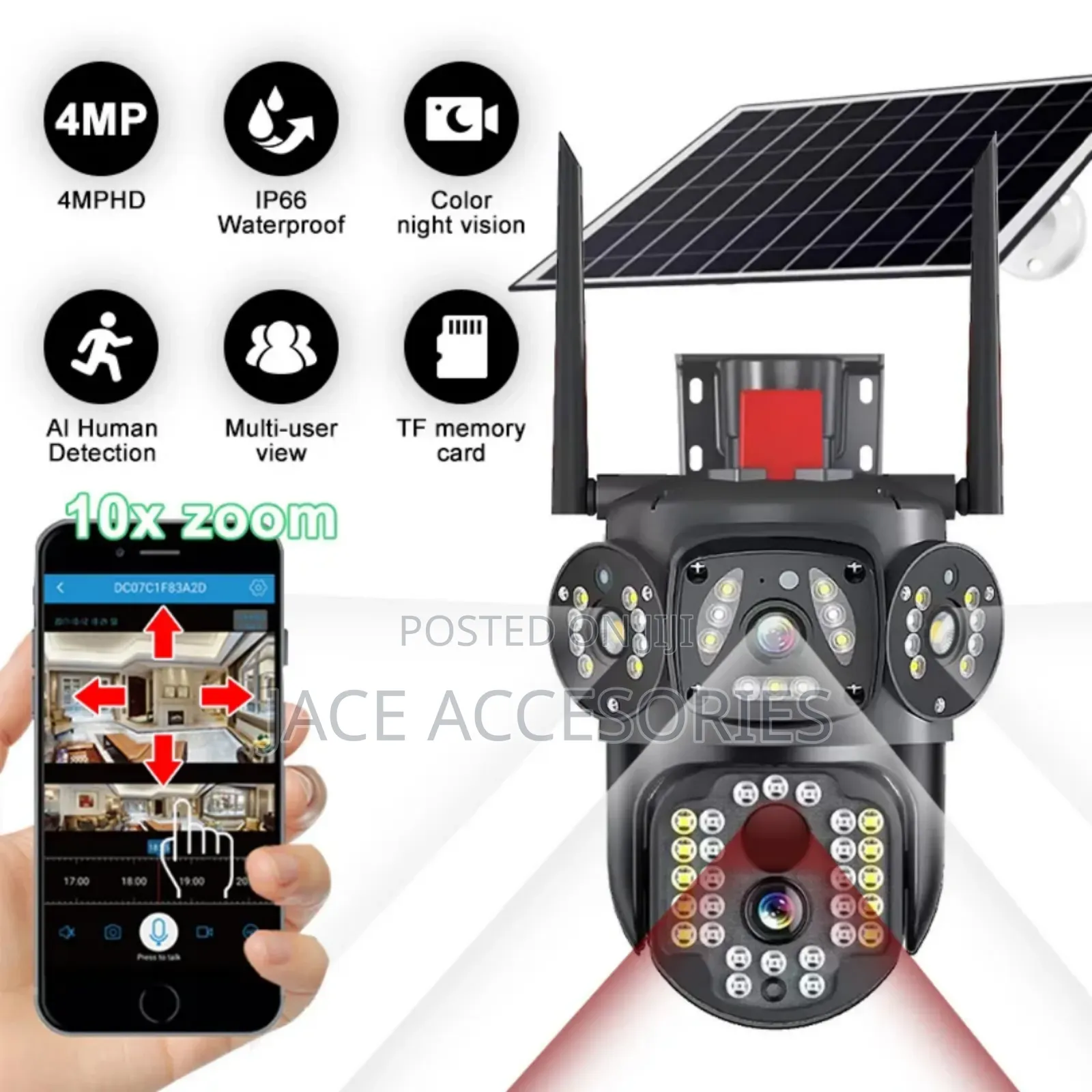 4g Solar Waterproof Humanoid Detection Cctv Ptz Camera
