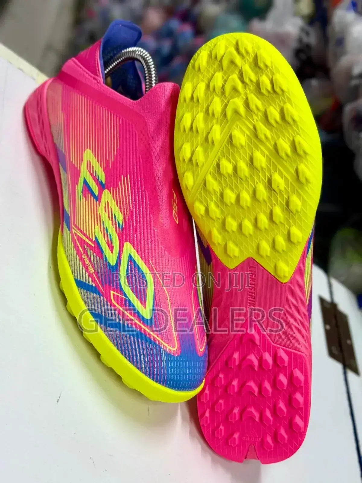 Adidas F50 Laceless Trainers, Turf Ground Soccer Boots