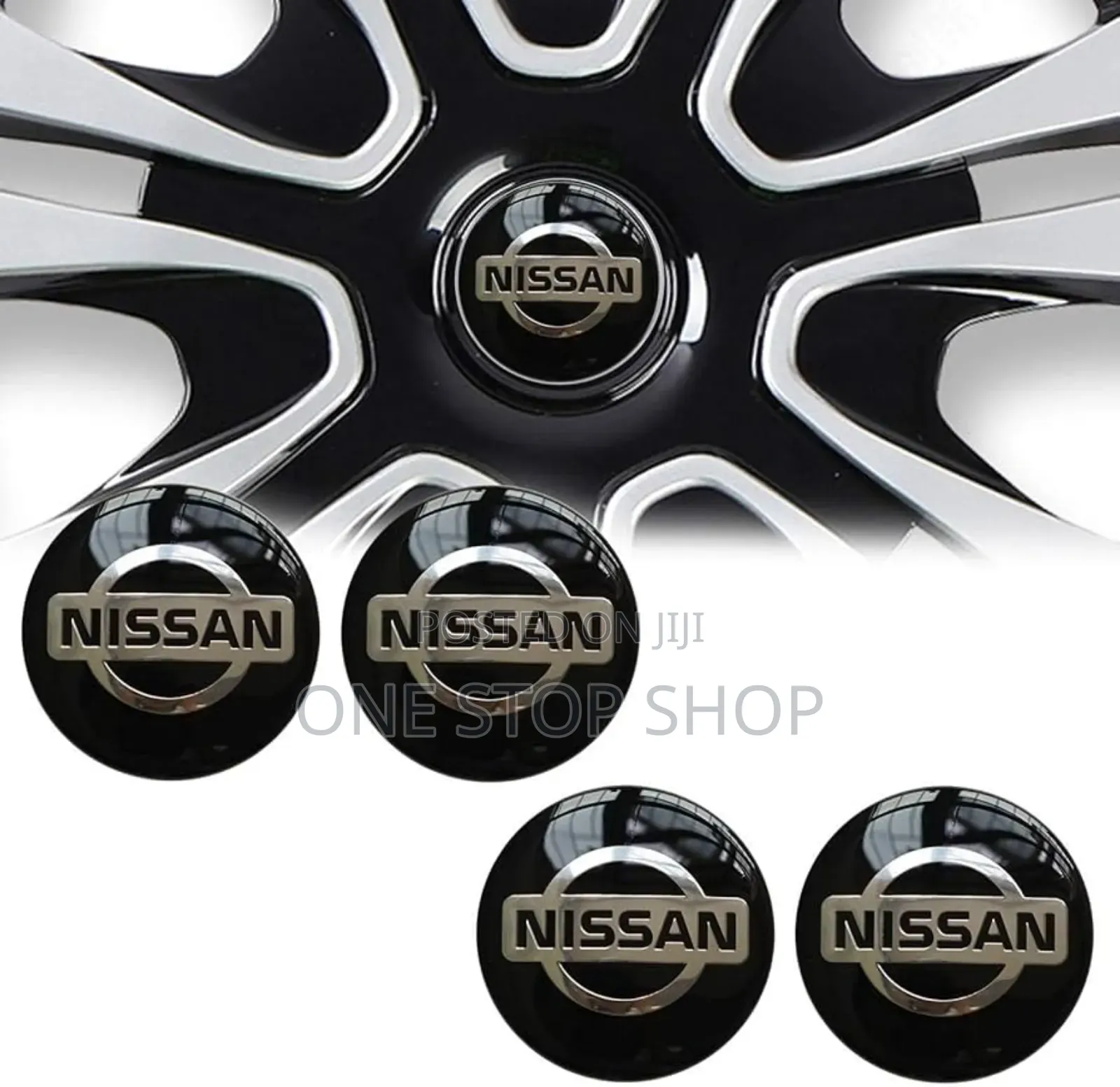 4x Universal Wheel Centre Rim Hub Sticker With Nissan Logo