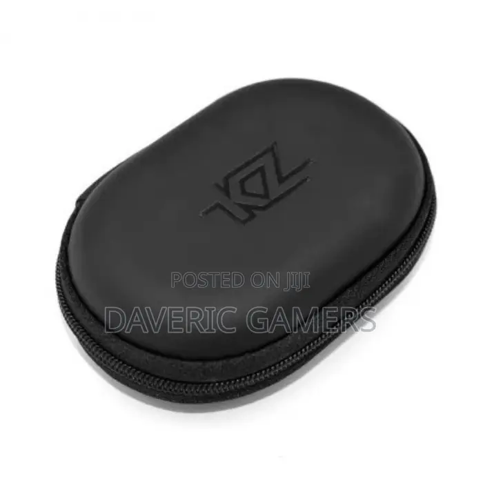 Kz Oval Black Earphone Cable Zipper Case