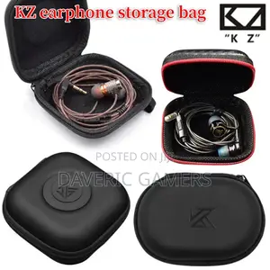 Kz Oval Black Earphone Cable Zipper Case