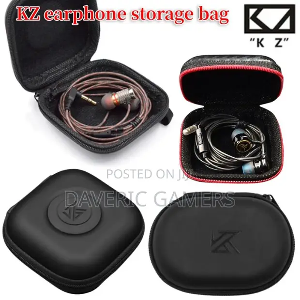 Kz Oval Black Earphone Cable Zipper Case - Daveric Gamers ▷ Price