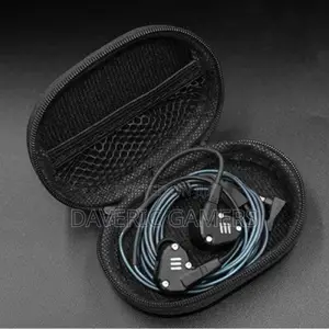 Kz Oval Black Earphone Cable Zipper Case