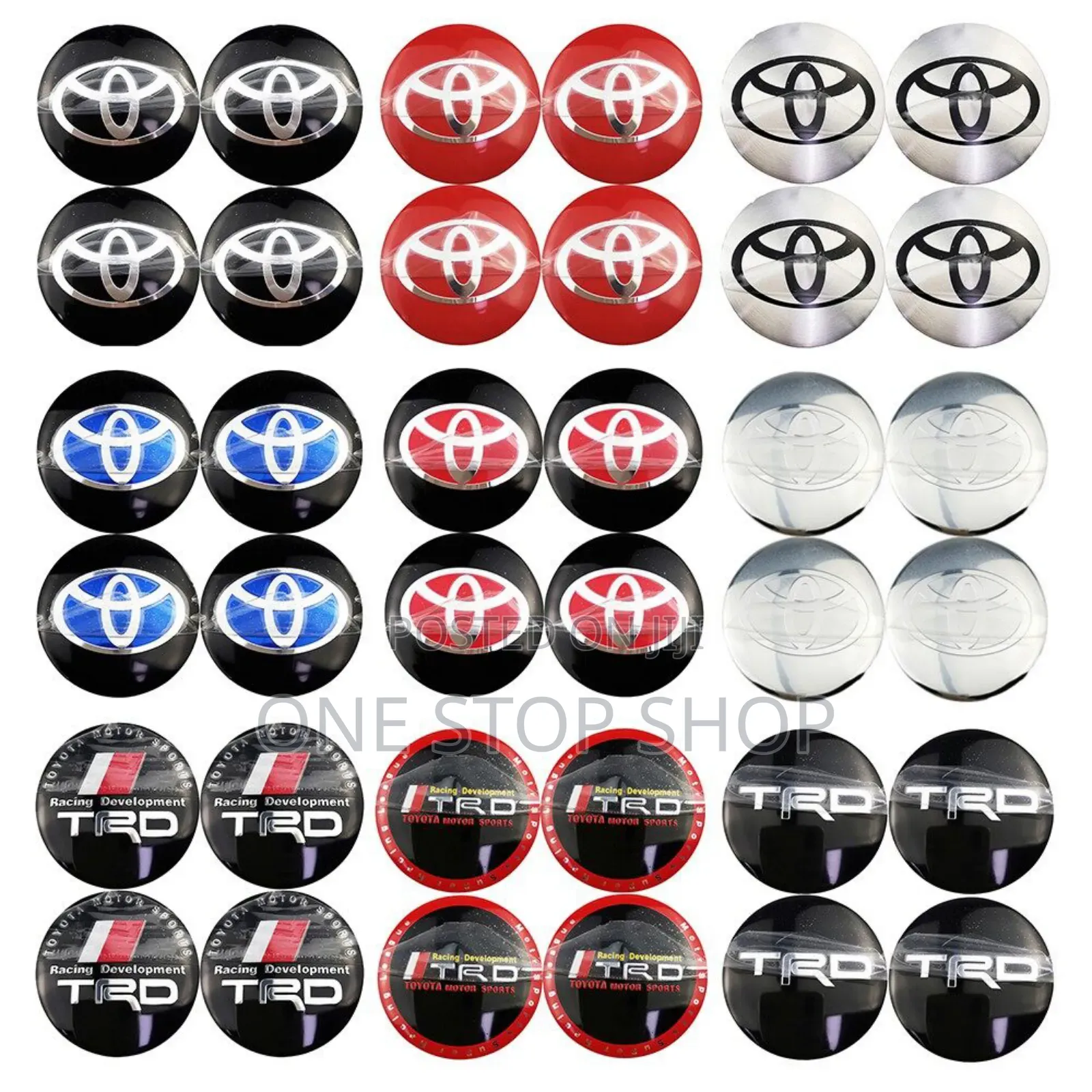 TRD or Toyota Branded Rim Hub Stickers 4pcs Set