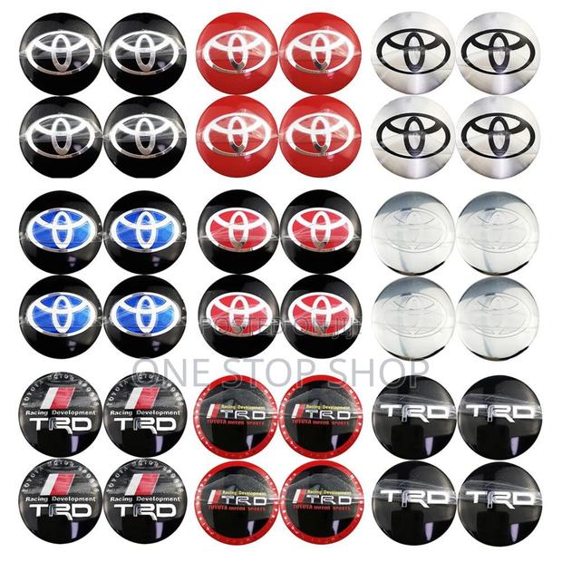 TRD or Toyota Branded Rim Hub Stickers 4pcs Set