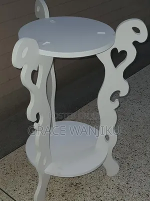 3 Legged 2 Layer White Decor Table