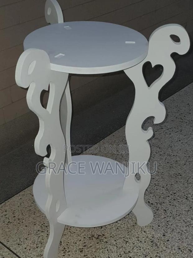 3 Legged 2 Layer White Decor Table