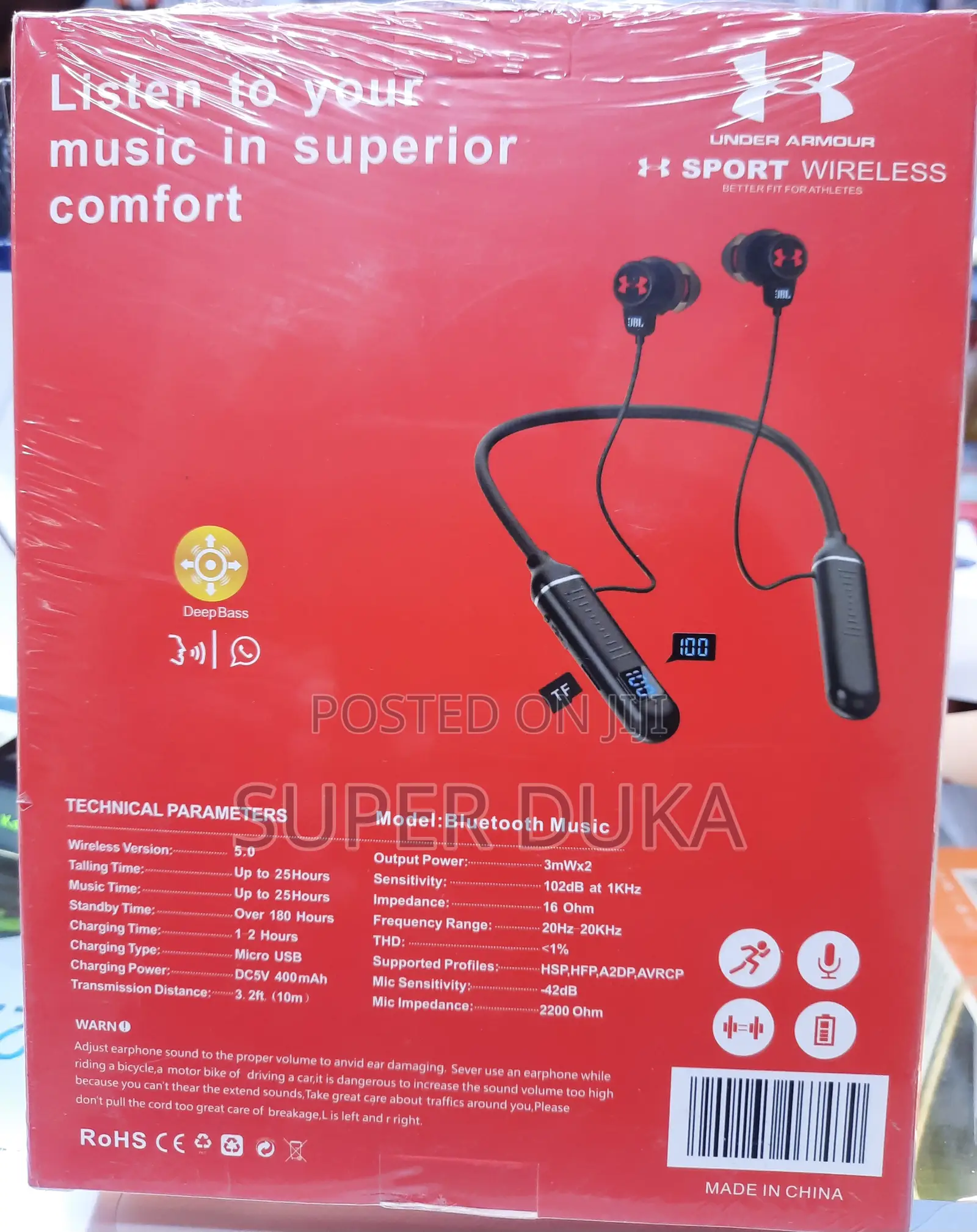 Neckband.Under Armour Air Max Bass Sport Bluetooth Headphone