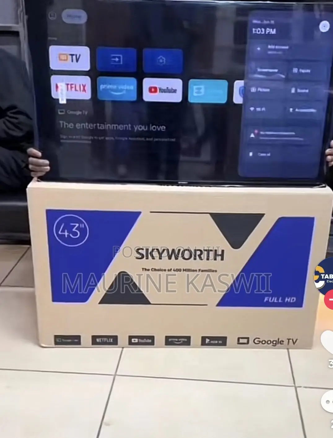 Skyworth 43” Google Frameless FHD