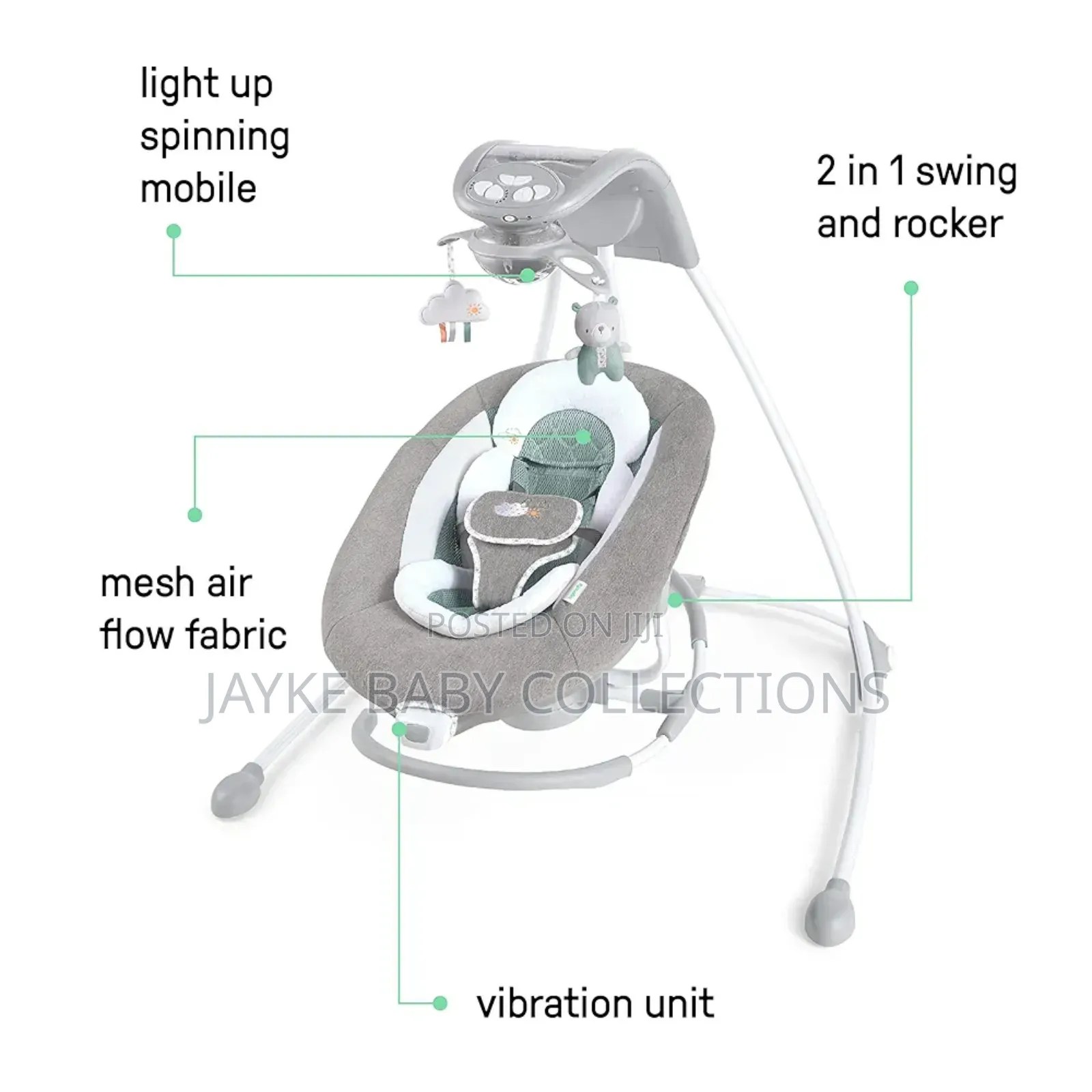 Ingenuity Inlighten Soothing Swing Rocker – 2-In1