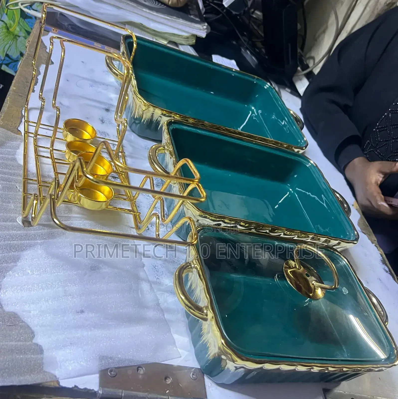 3 PCS Chaffing Dishes-3. 5l, 2.5l, 1.8l
