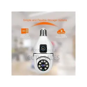 V380 Dual Lens Bulb Camera With Night Vision Ability
