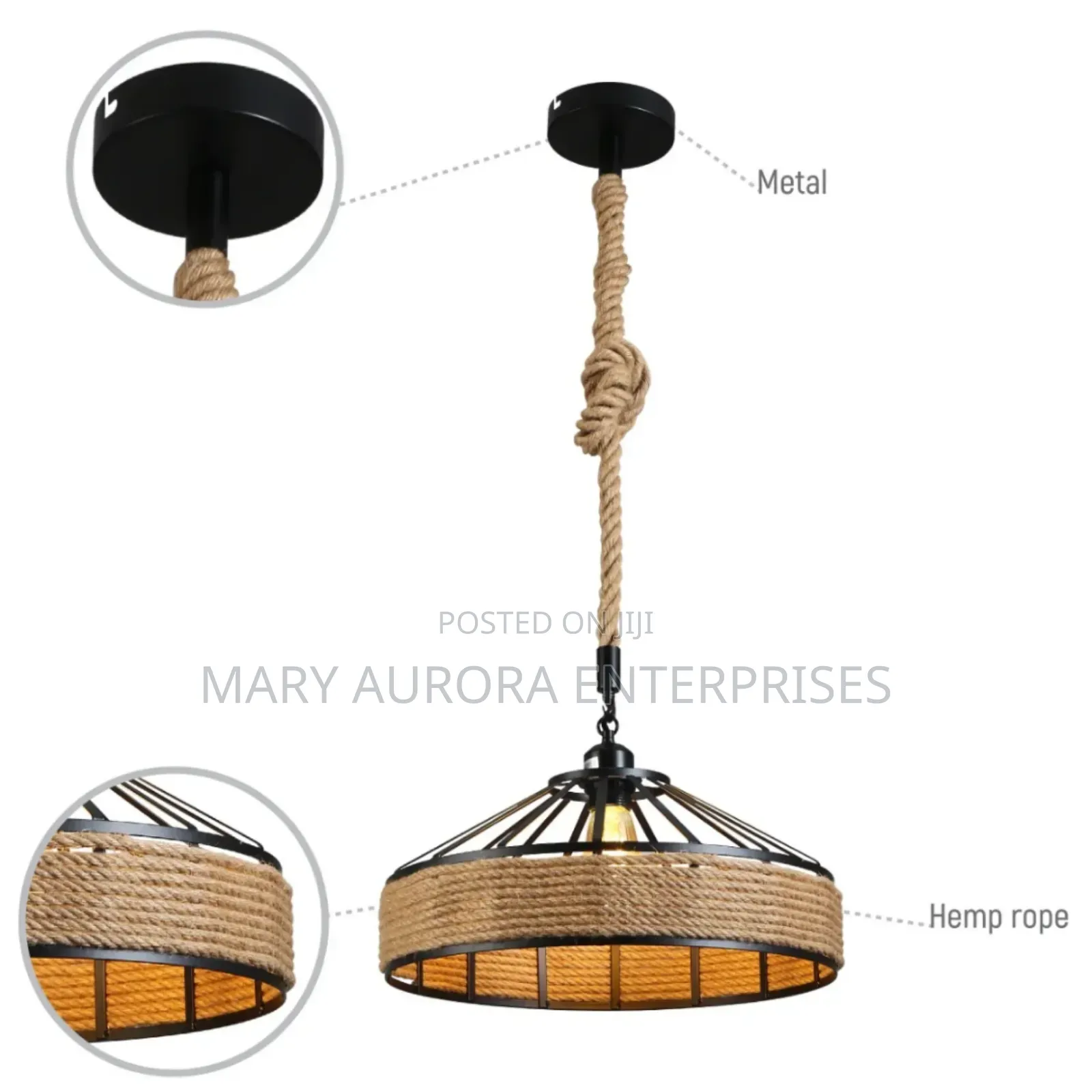 Hemp Rope Pendant Light