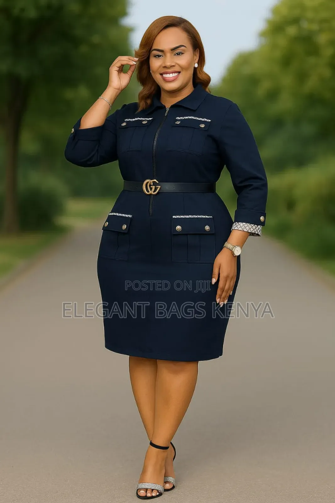 Stylish Black Midi Dress