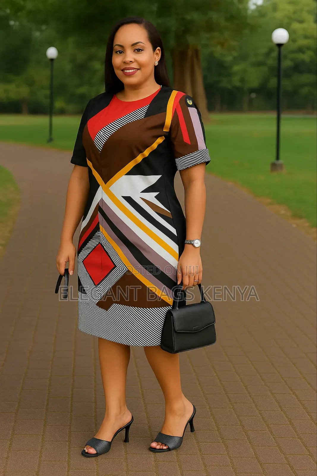 Stylish Abstract Print Dress