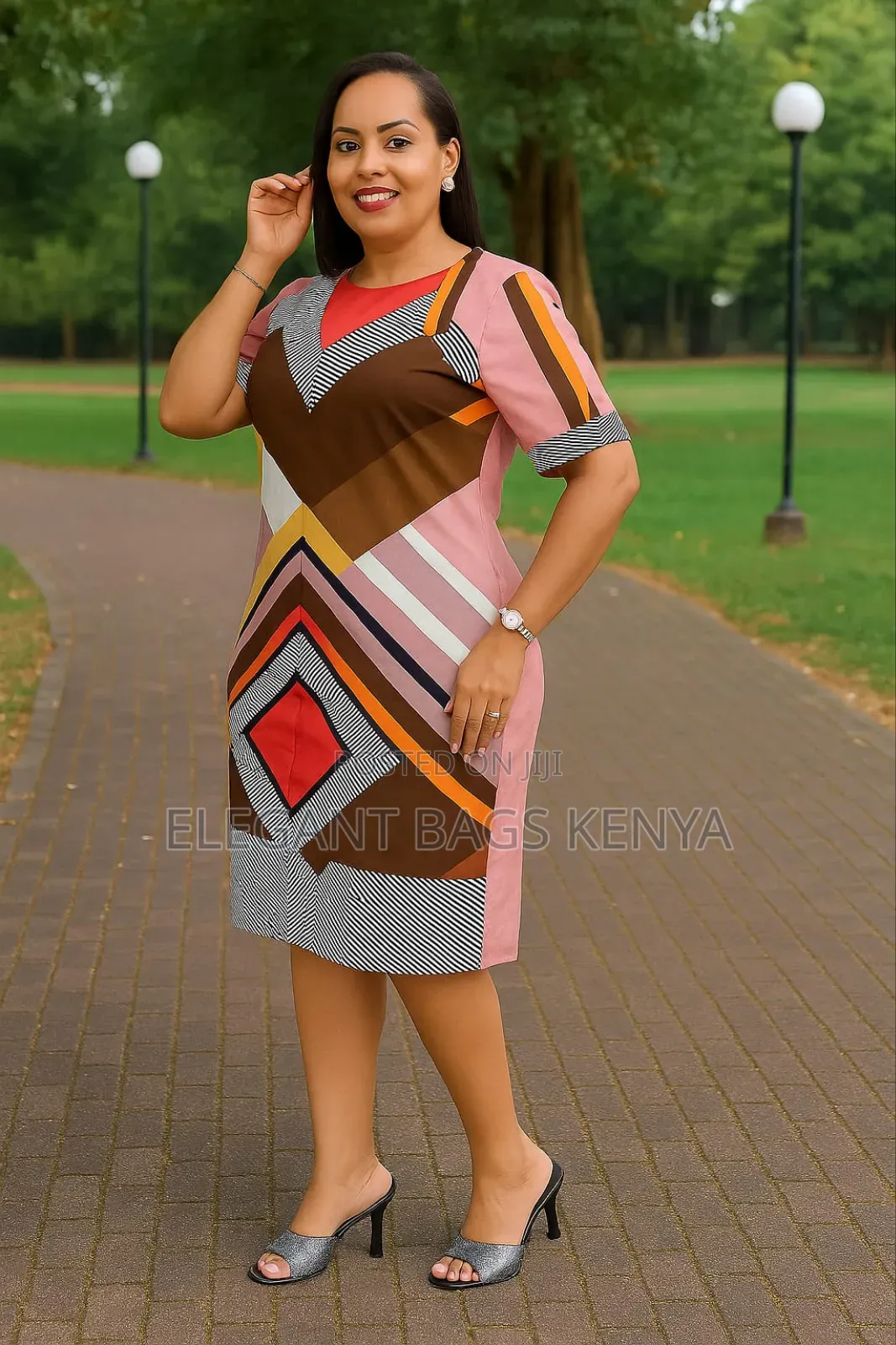 Stylish Abstract Print Dress