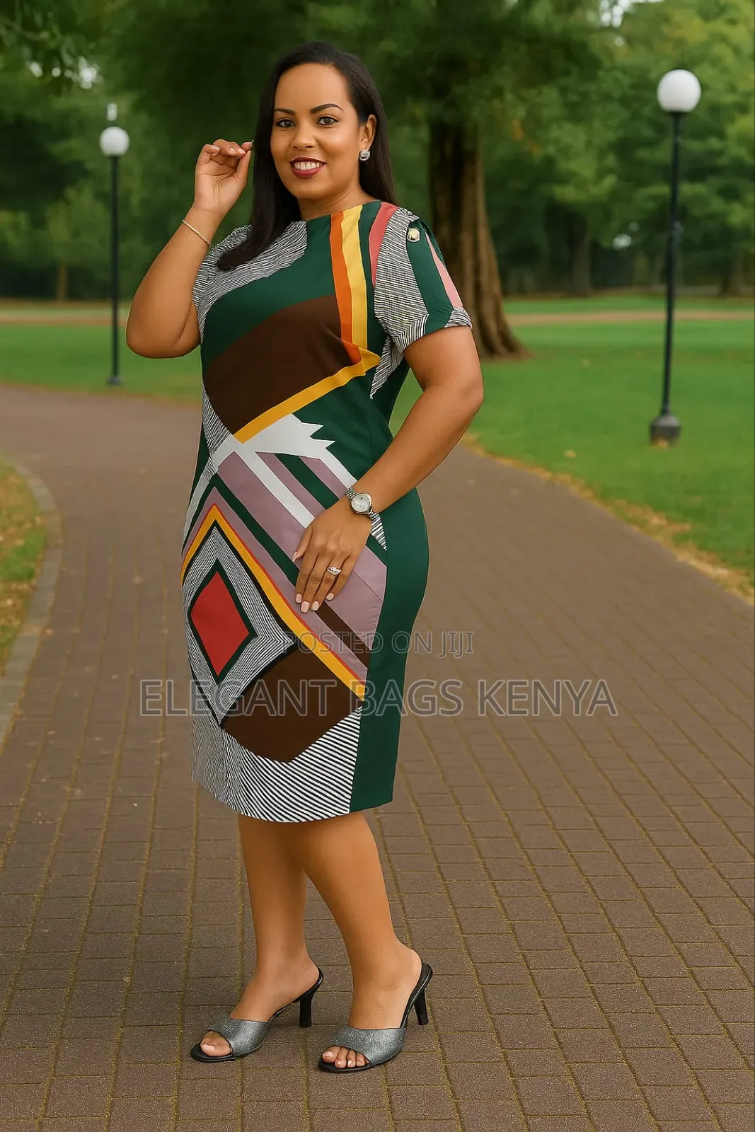 Stylish Abstract Print Dress