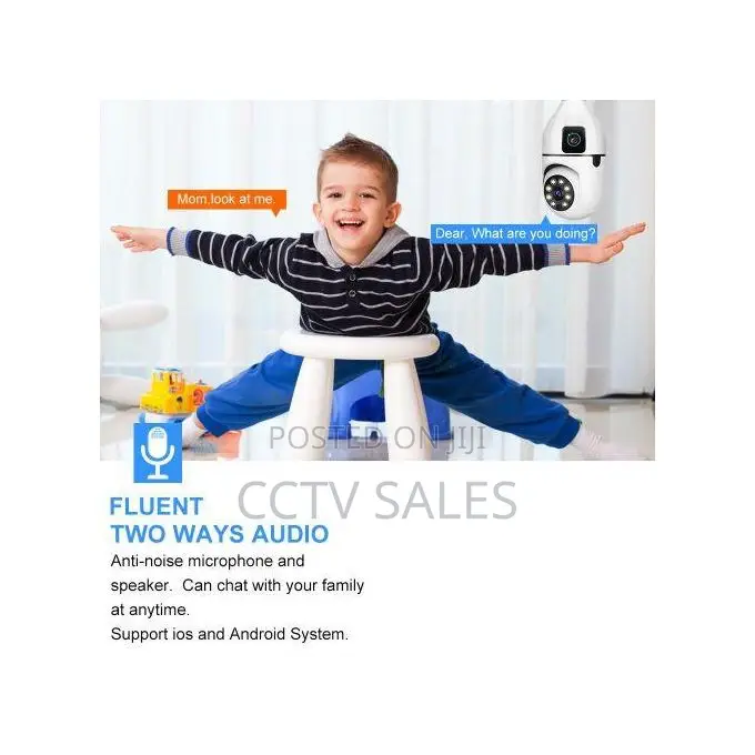 Two-Way Audio Dual Lens Bulb Camera With Clear Night Vision