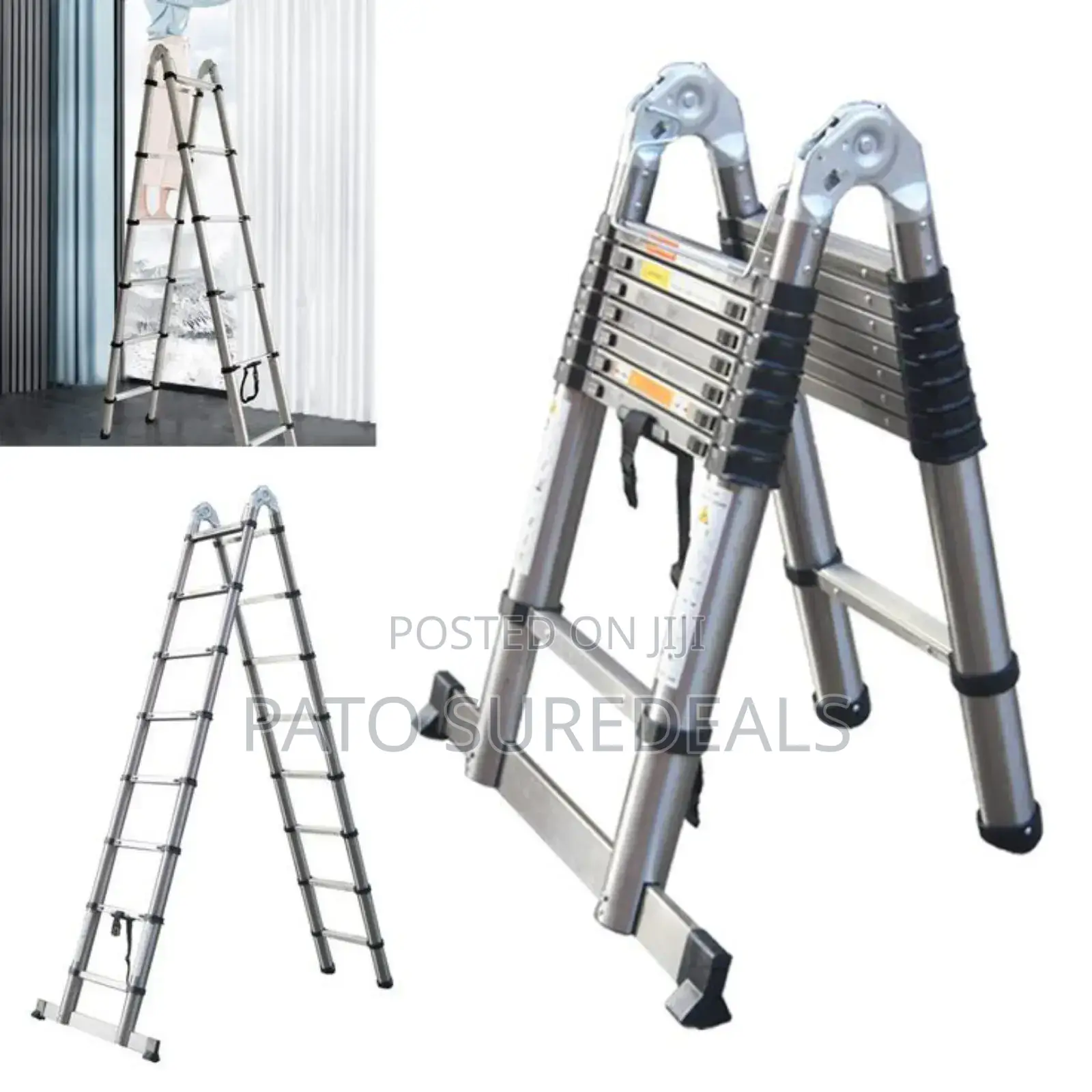 Quality Double Telescopic Ladder/Aluminium Ladder 3.1+3.1m