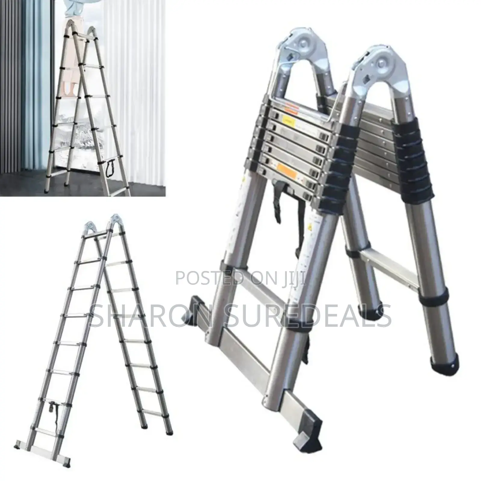 Quality Double Telescopic Ladder/Aluminium Ladder 3.1+3.1m