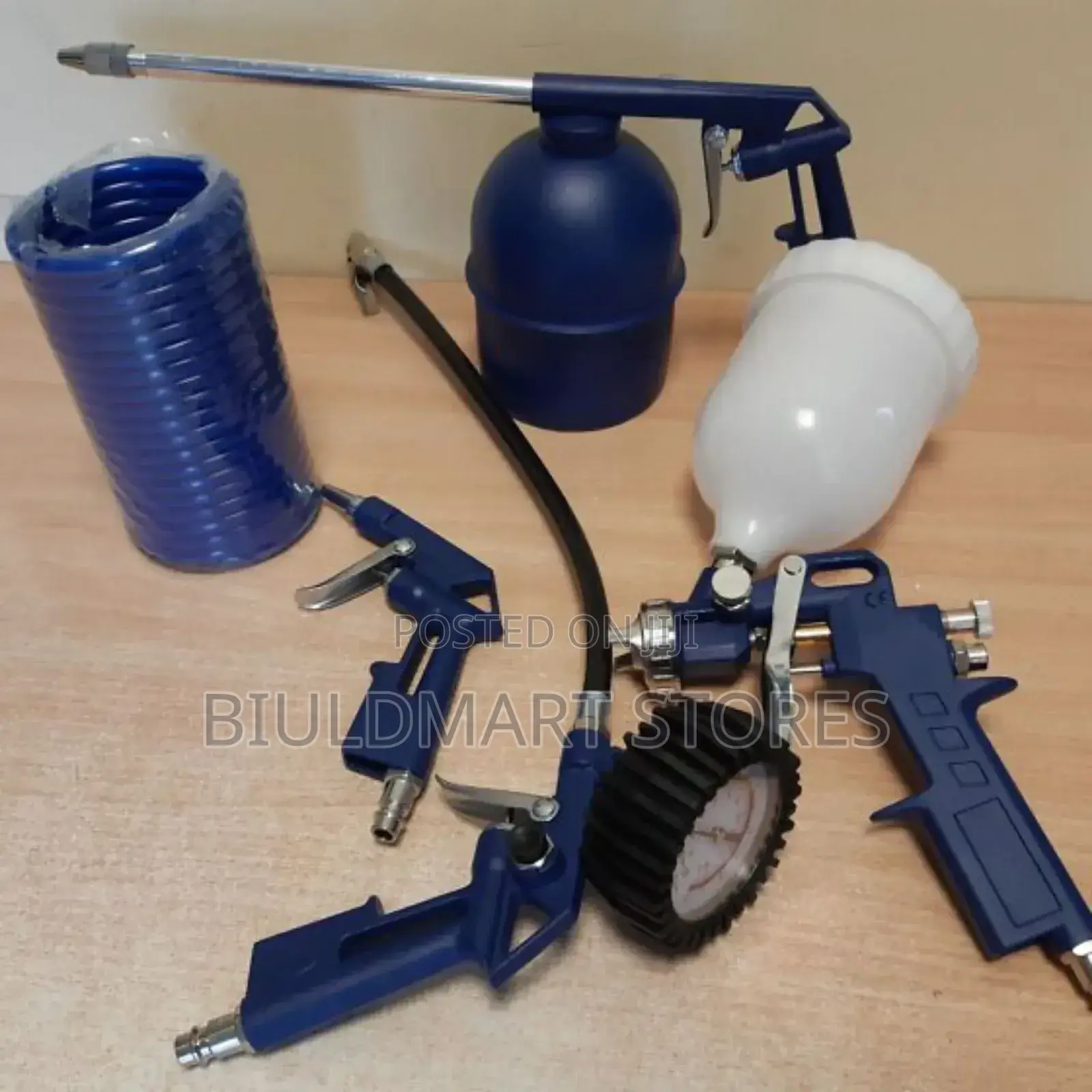 Compact Air Compressor Kit With Gauge and Blow Gun