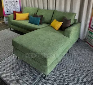 Elegant Green 6 Seater L Seat Sofa Set