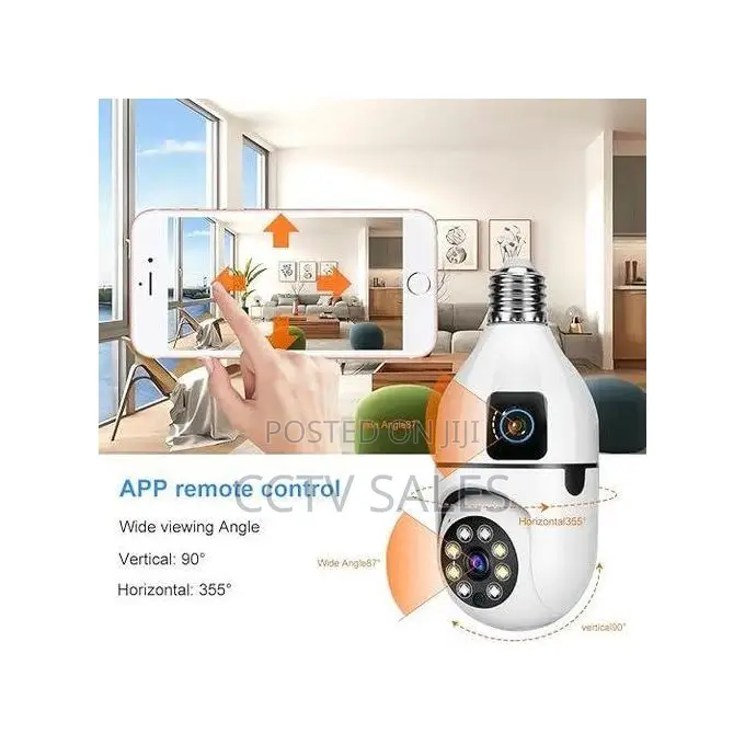 Motion Tracking PTZ Dual Lens Bulb Camera With Night Vision