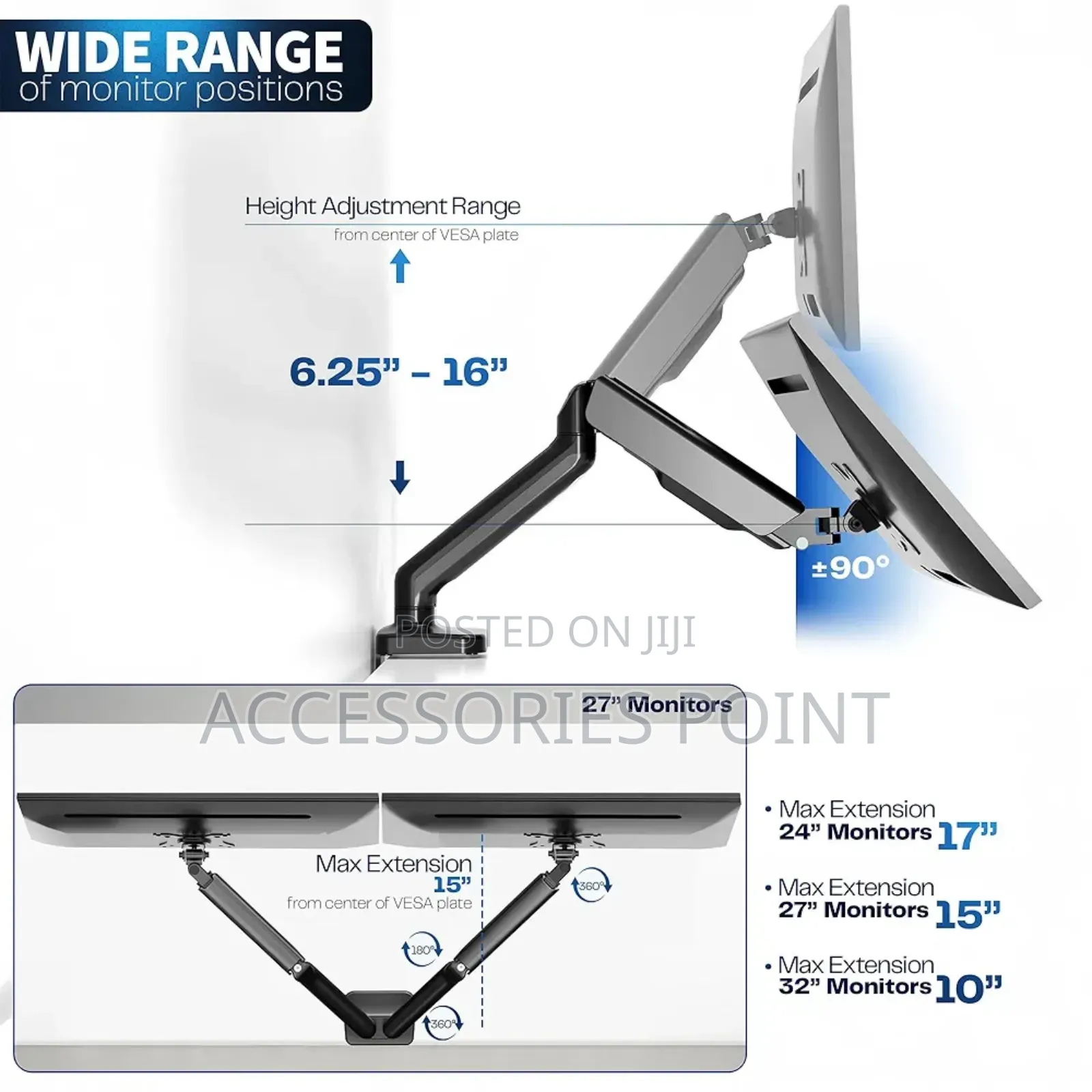 Dual Arm Monitor Stand