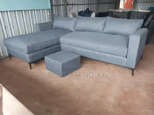 Stylish Soft 6 Seater L Seat Sofa With a Puff
