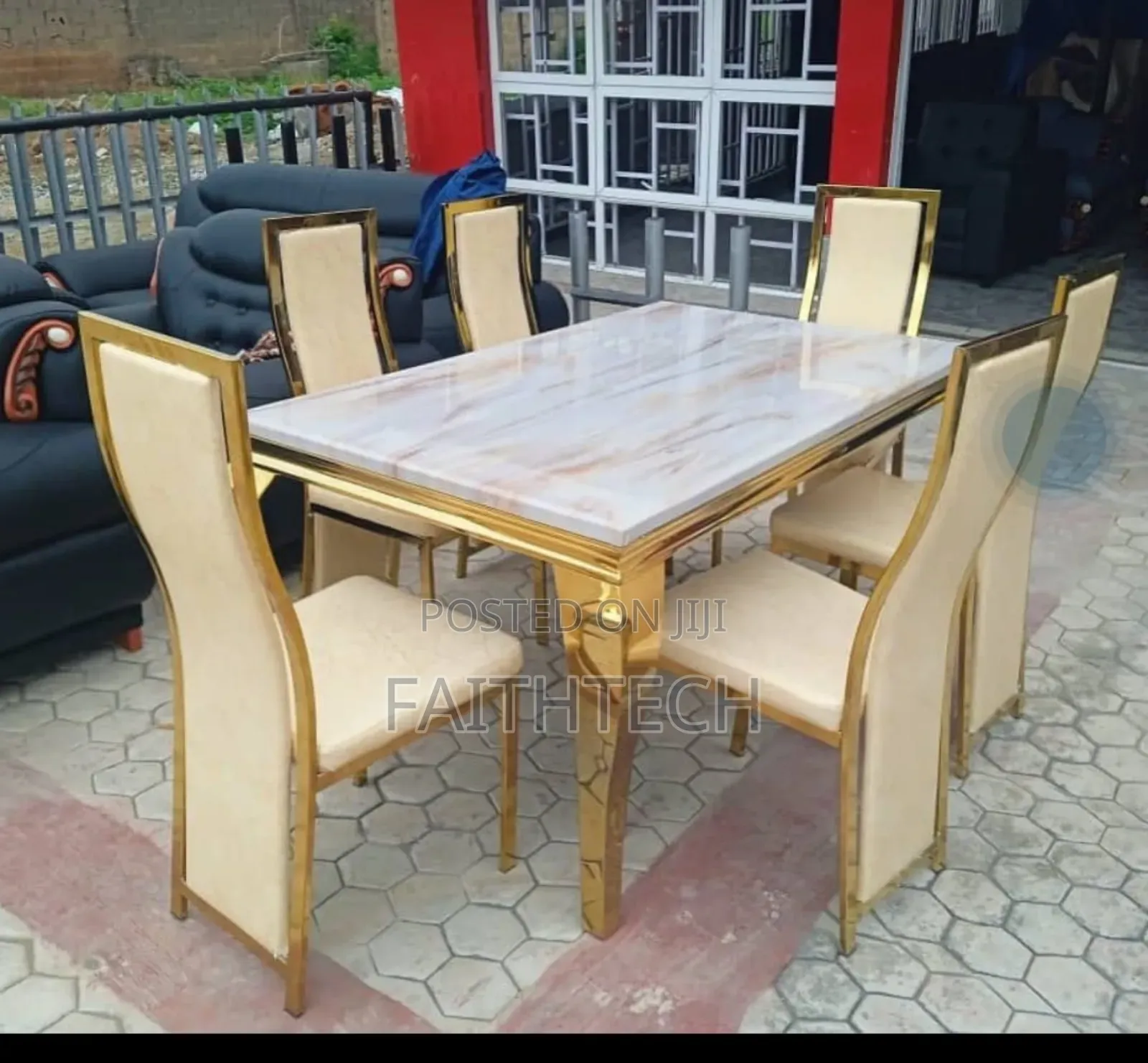 Pure Marble Top 6 Seater Dining Table