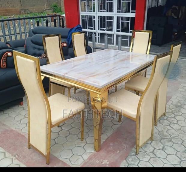 Pure Marble Top 6 Seater Dining Table - thumbnail 3