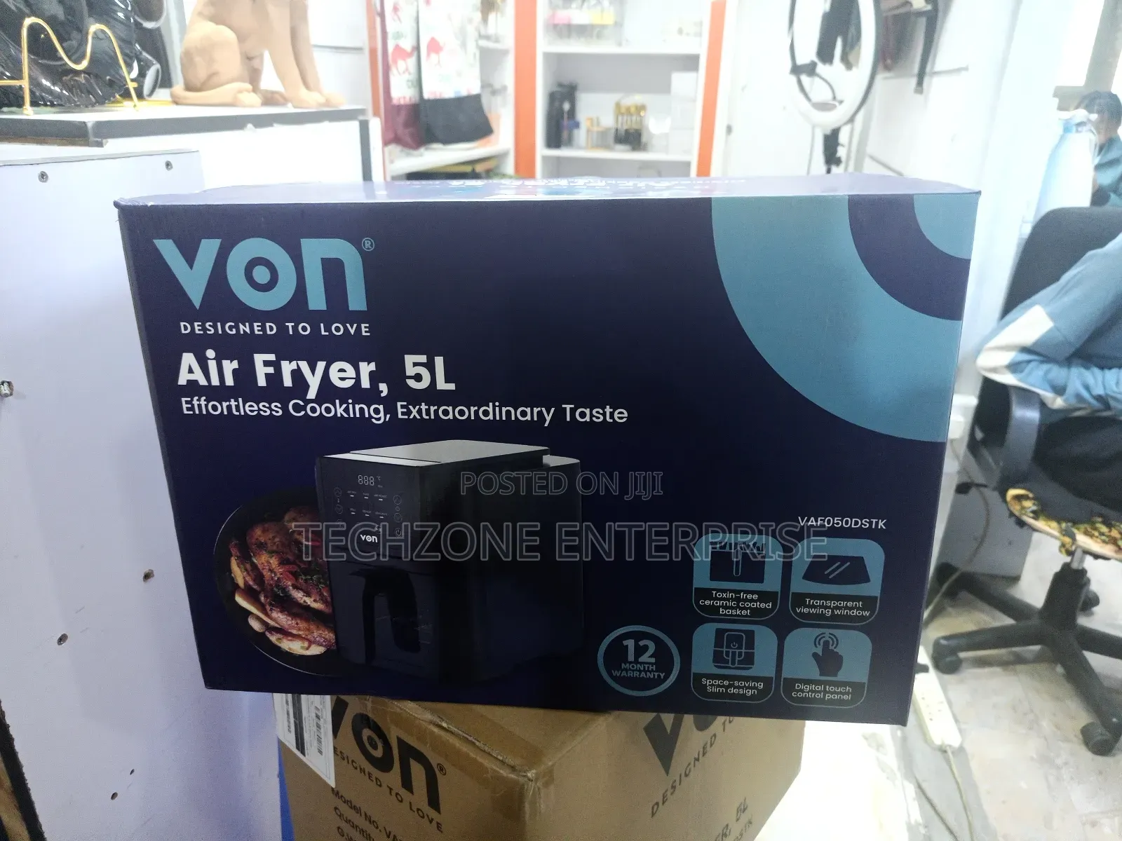 Von Vaf050dstk 5 Litres Slim Airfryer – Adjustable Temp 