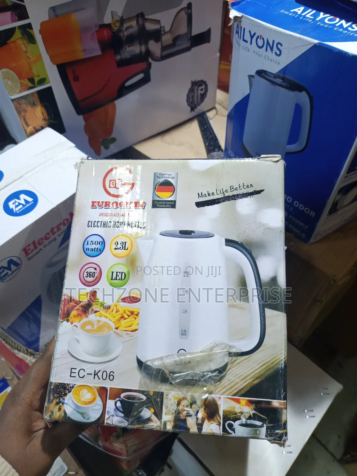 Eurochef Ek203 2.3l Electric Water Kettle Indicator Lights,