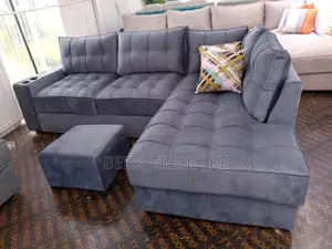 Soft-Touch 6 Seater L Seat With a Puff