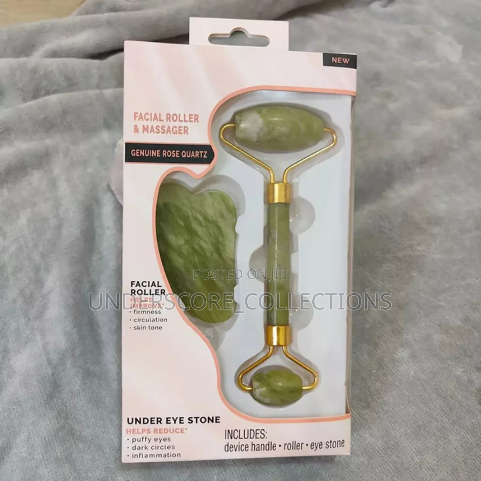 Tr3in1 Natural Stone Derma Facial Jade Roller Massager