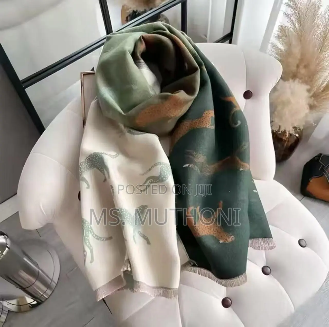 Garden Print Semi Formal Cashmere Wrap Shawl/ Scarf