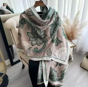 Garden Print Semi Formal Cashmere Wrap Shawl/ Scarf
