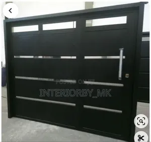 Black Sliding Gate With Stainless Steel