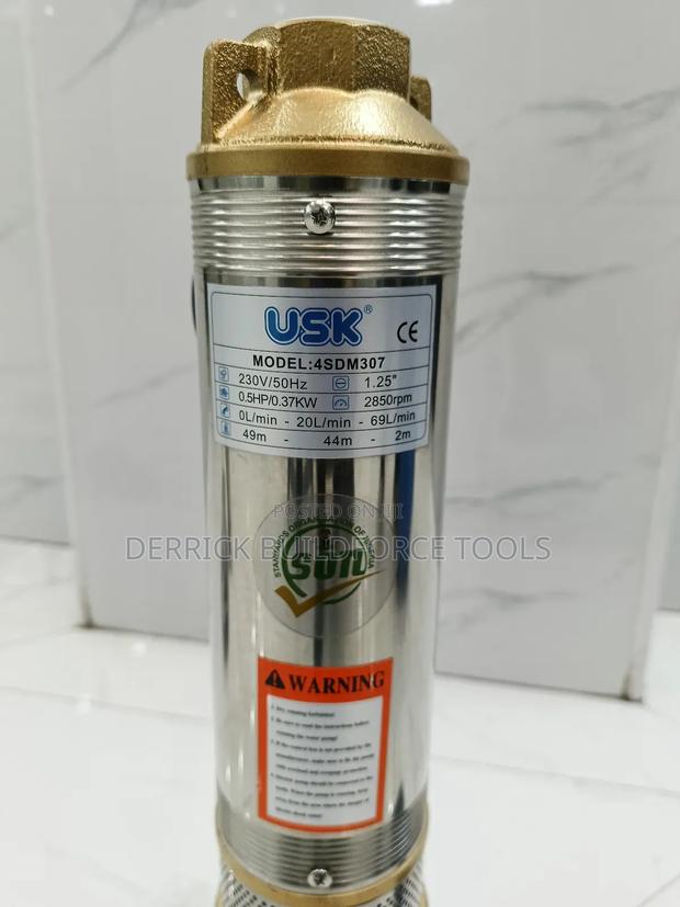 Usk 0.5hp 370w 1.25" 49 Metre Submersible Water Pump Quality
